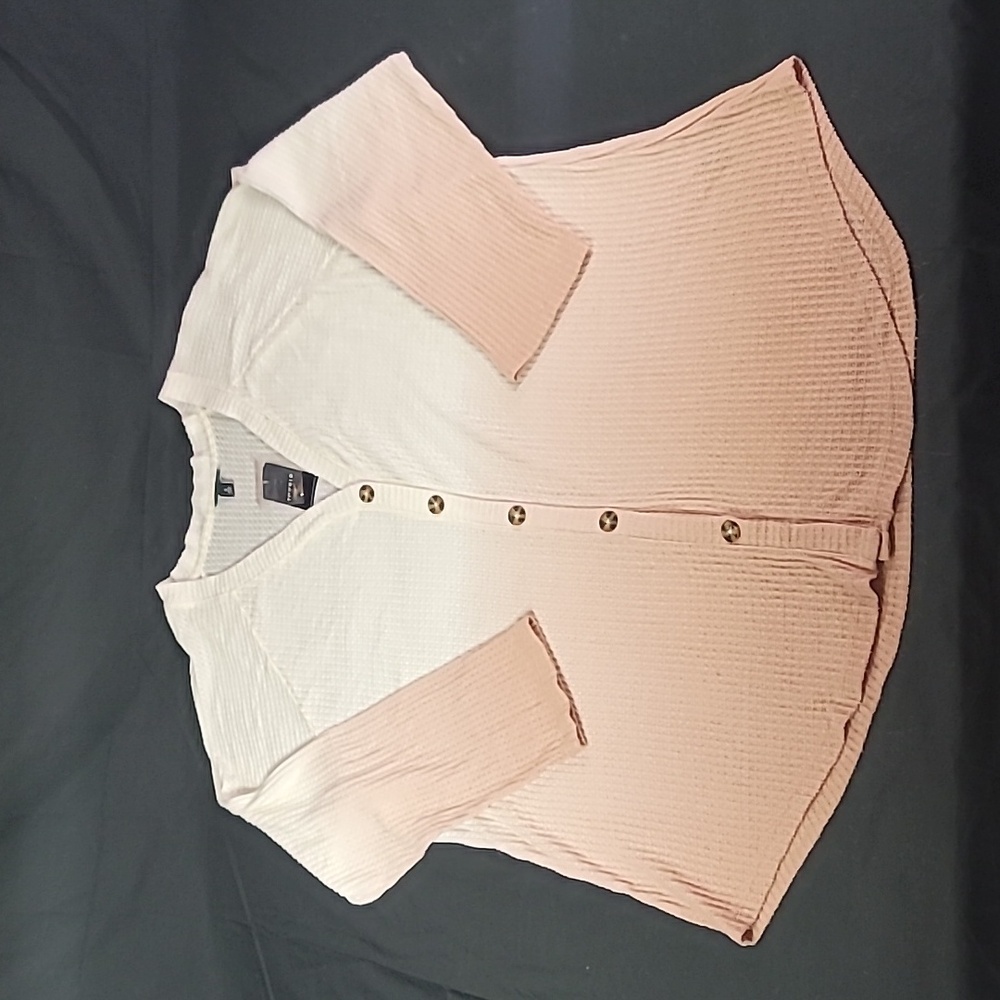 Torrid Women’s Blush Dip-Dye Brushed Waffle Knit Button Up Sweater Size 3X NWT